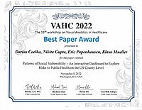 VAHC 2022 best paper award red1